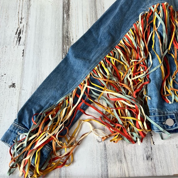Scully Colorful Fringe Jean Jacket - Picture 3 of 9